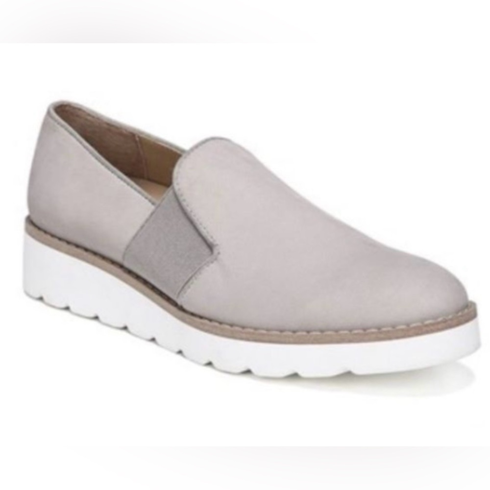 Franco Sarto - Suede Slip On Platform Wedge Sneaker | Size 6, Gray/Purple
